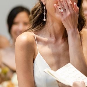 3 Pearl Drop Bridal Earrings 14K Gold Filled